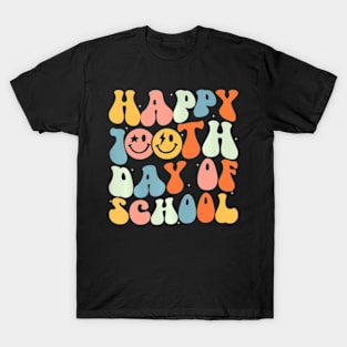 Retro Groovy 100 Days Happy 100Th Day Of School Teacher Kids T-Shirt